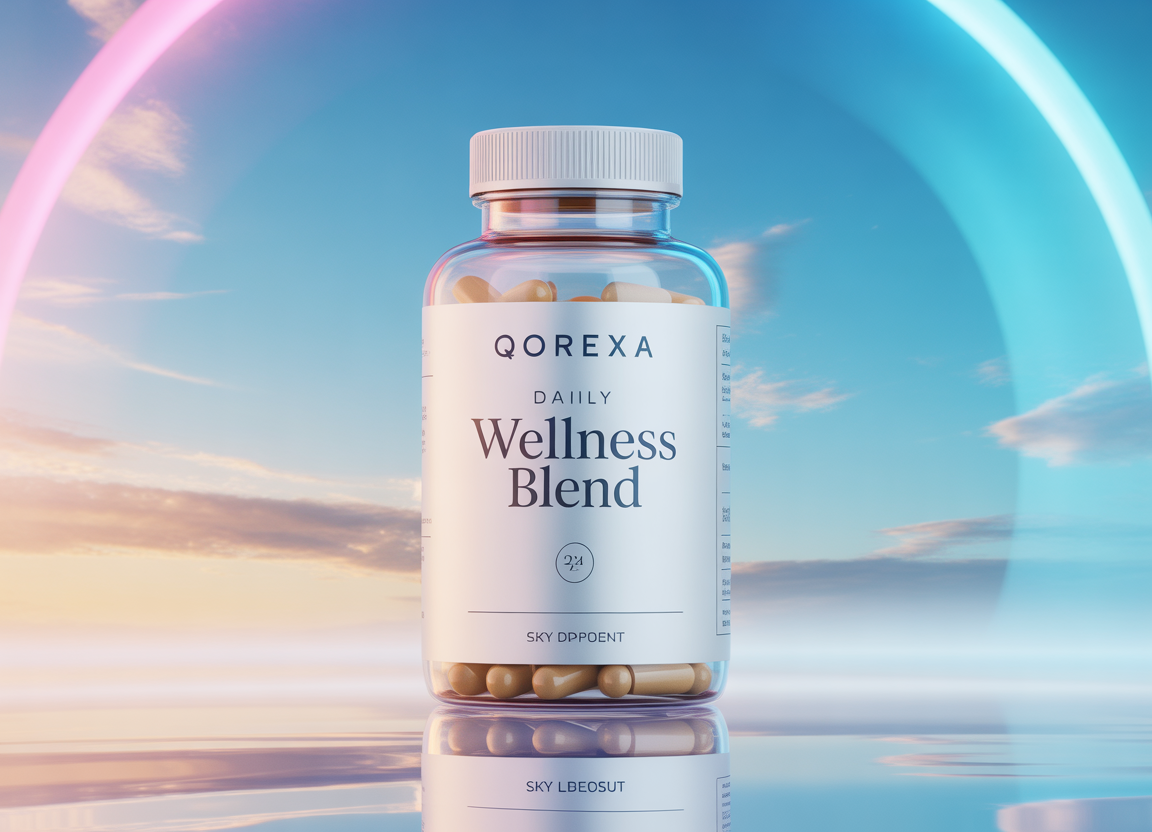 Qorexa supplement bottle showing daily wellness formula